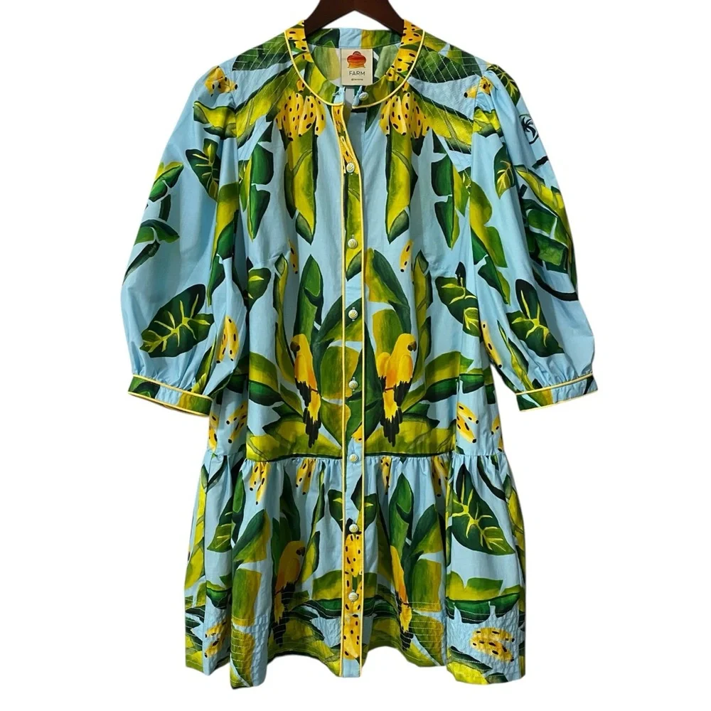 NWT FARM Rio Summer Foliage Dress Size M - Picture 5 of 10